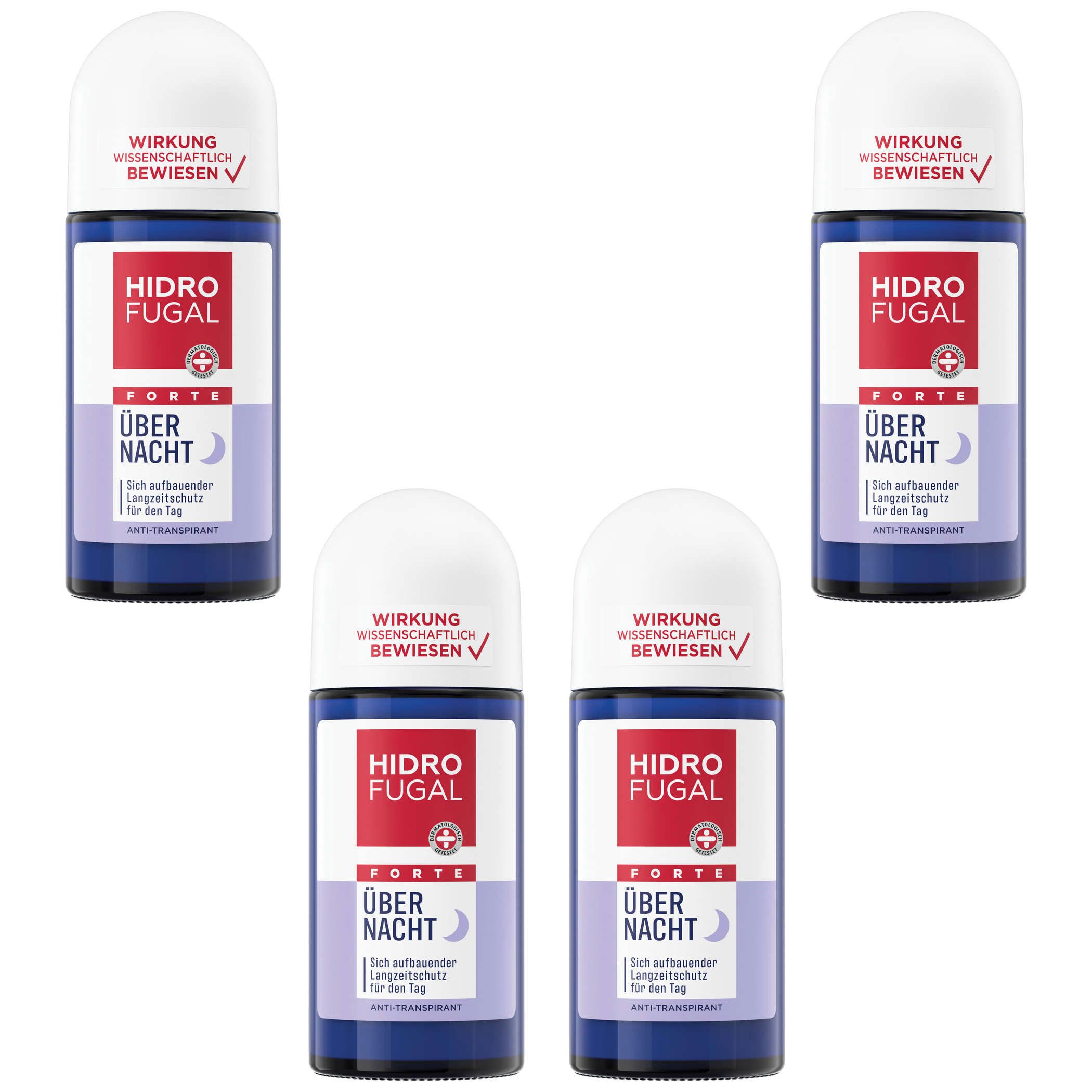 Deo-Roller HIDROFUGAL FORTE ÜBER NACHT 4 x 50 ml