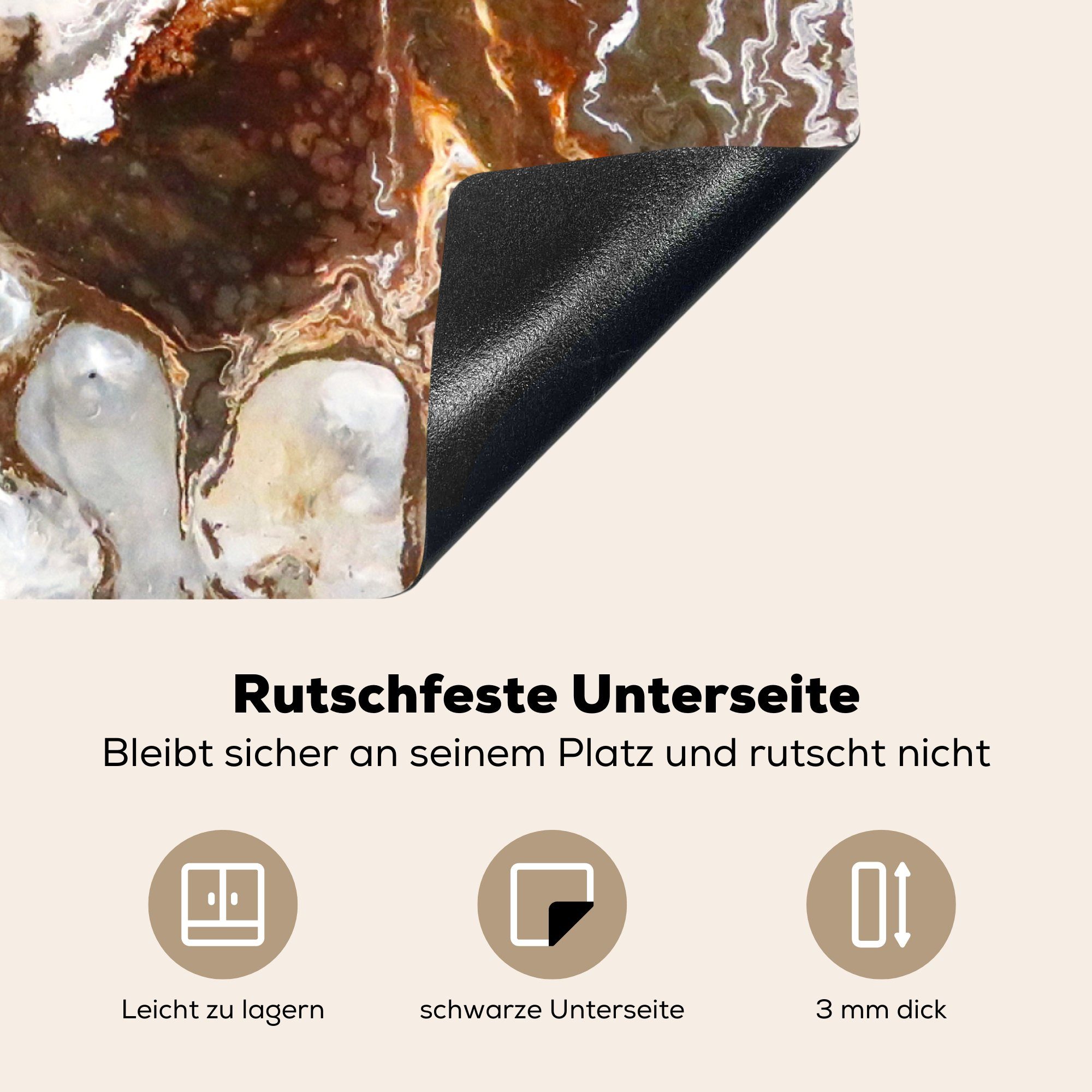 Granit Herdblende-/Abdeckplatte MuchoWow Pflastersteine küche Vinyl, Arbeitsplatte Regenbogen, - cm, tlg), (1 - 78x78 Ceranfeldabdeckung, für