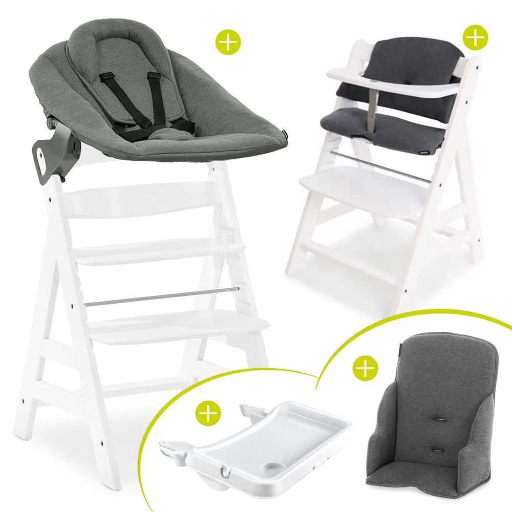 Hochstuhl Alpha Plus White XXL Newborn Set