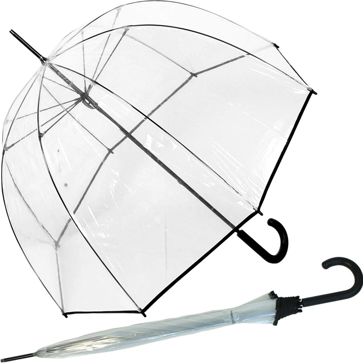 HAPPY RAIN Stockregenschirm Glockenschirm durchsichtig transparent groß, du günstig online kaufen