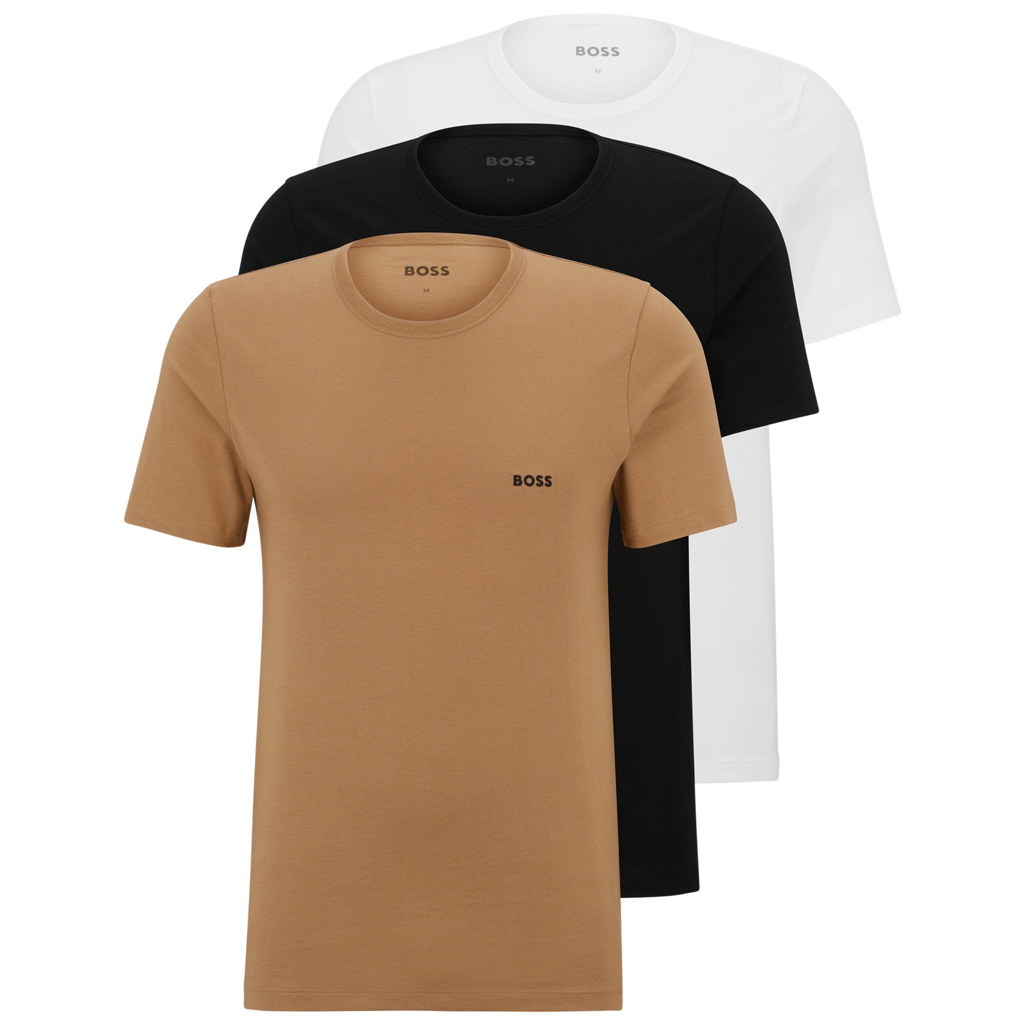 BOSS Unterziehshirt »Classic T-Shirt« (3-St) mit fein geripptem  Rundhalsausschnitt