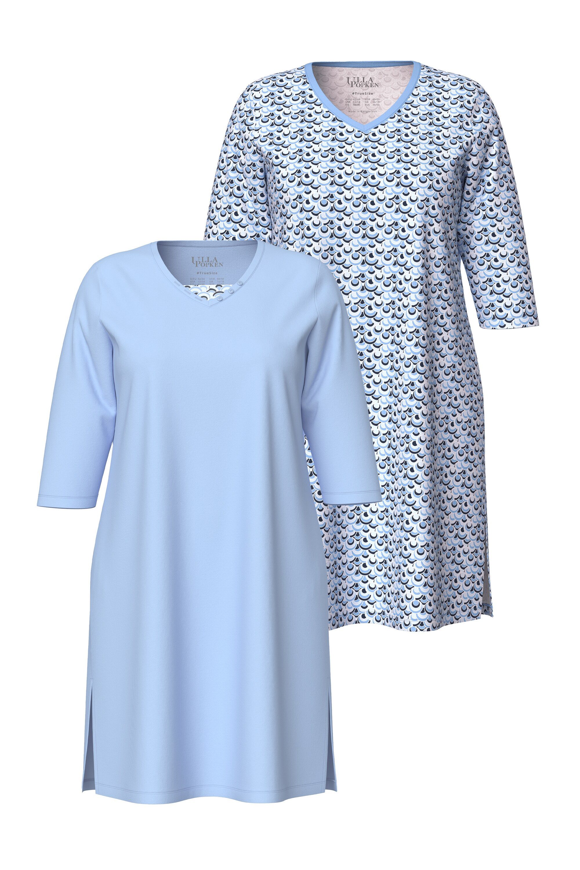Ulla Popken Bigshirt Bigshirts 2er-Pack V-Ausschnitt günstig online kaufen