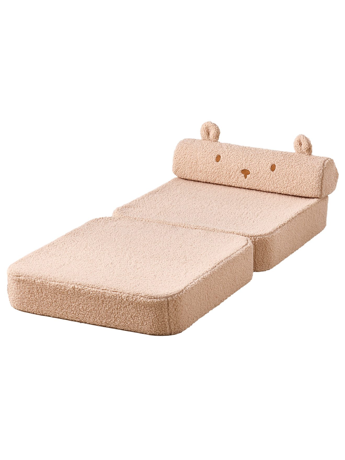 vertbaudet Sitzsack Kindersessel TEDDY ausklappbar, Teddyfleece