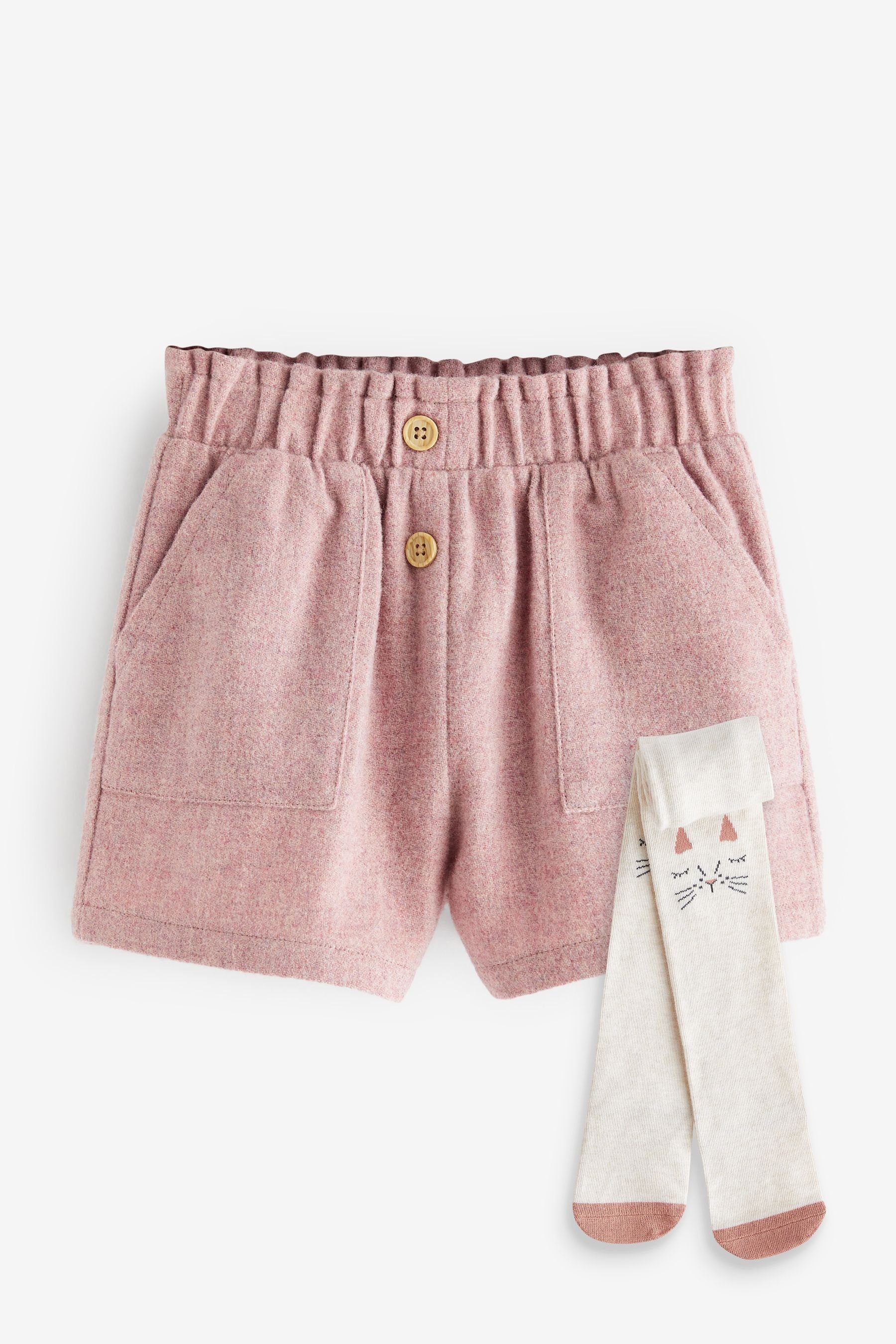 Next Shorts Shorts und Strumpfhose im Set (2-tlg) Pink