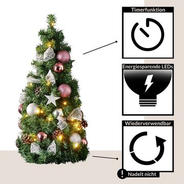 EGLO Künstlicher Weihnachtsbaum Noel, Künstlicher Weihnachtsbaum 65 cm, mit Timer, batteriebetrieben