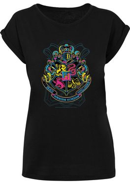 F4NT4STIC T-Shirt Harry Potter Neon Hogwarts Crest Print