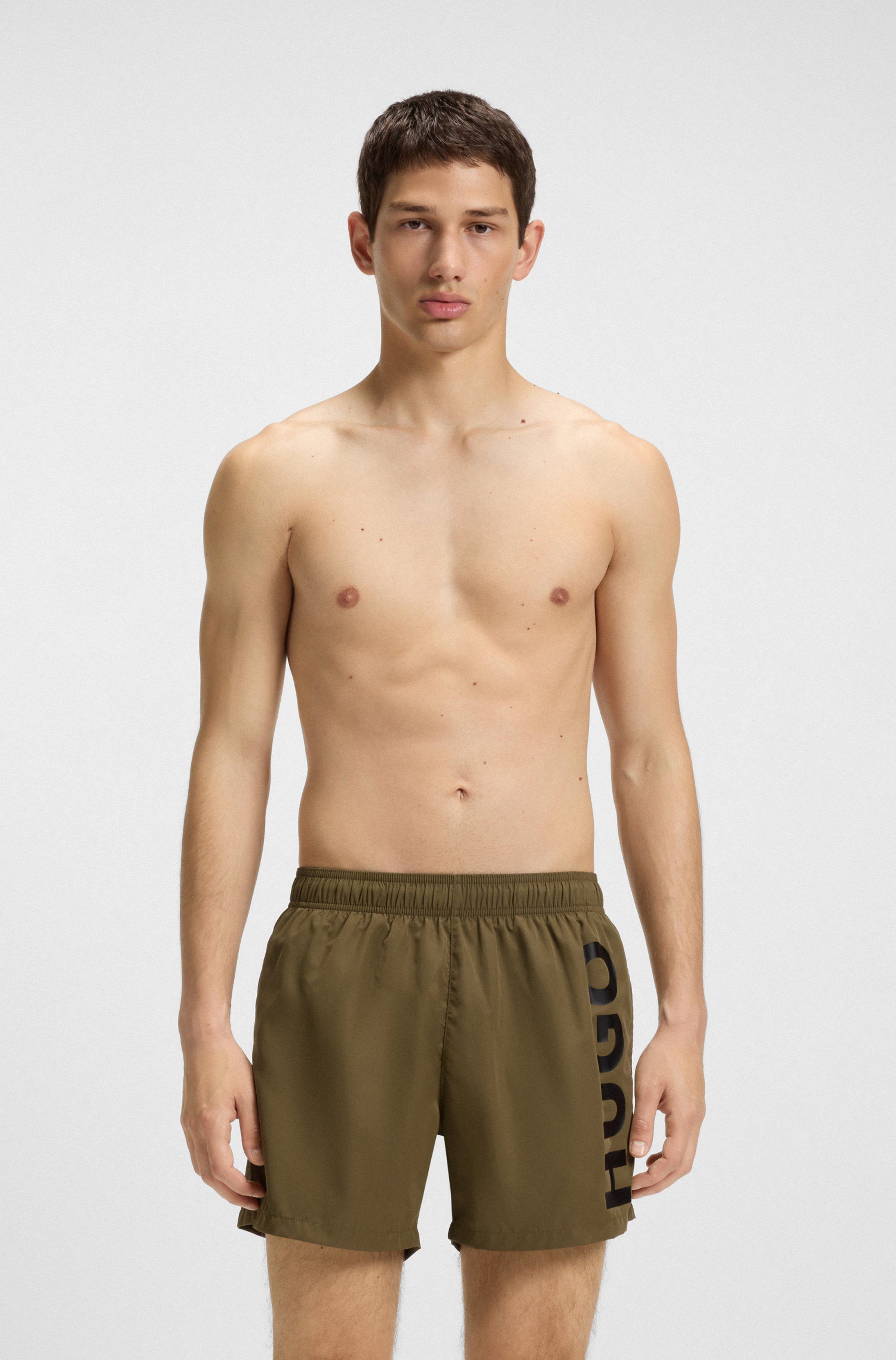 HUGO Badeshorts ABAS seitlich mit großem HUGO Logo-Print