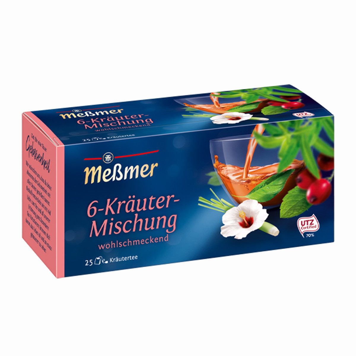 Meßmer Tee, Meßmer 6 Kräuter Mischung wohlschmeckend Kräutertee 50g 4er Pack