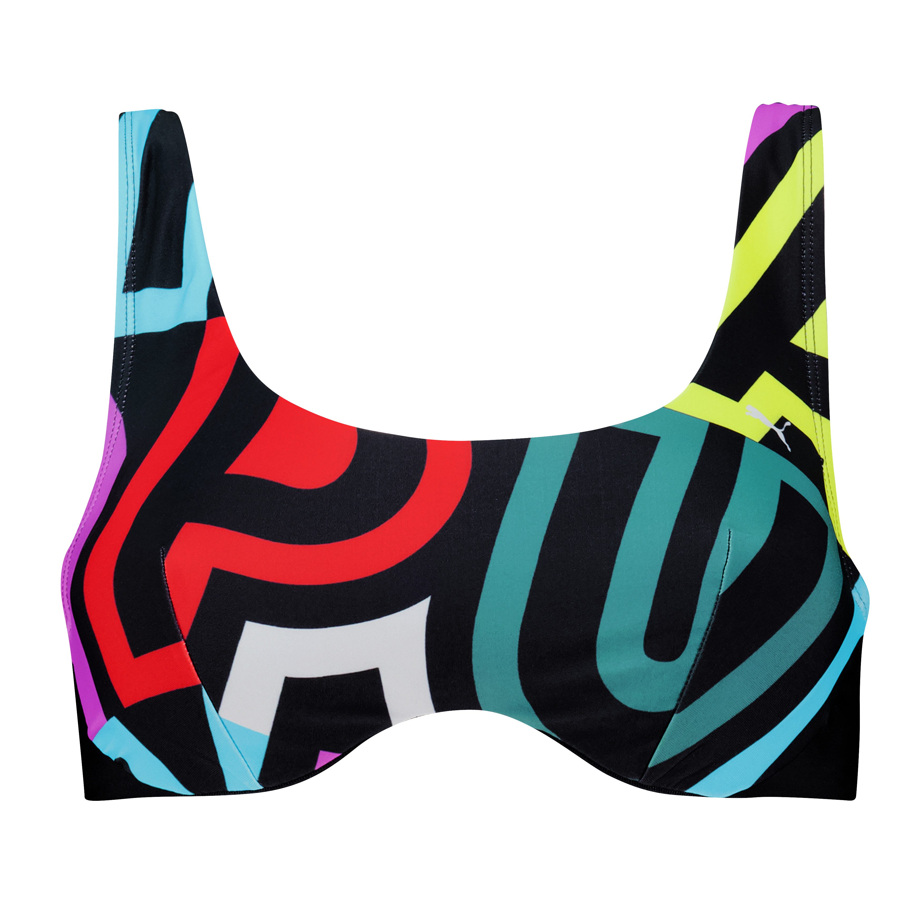 PUMA Bügel-Bikini-Top PUMA SWIM WOMEN PRINTED SCOOP NECK TOP, mit Big-Wording