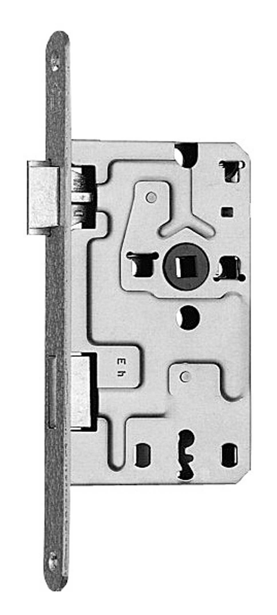 Sächsische Schlossfabrik Einsteckschloss, Innentüren 55/72 Buntbart 24 eckig silber Links