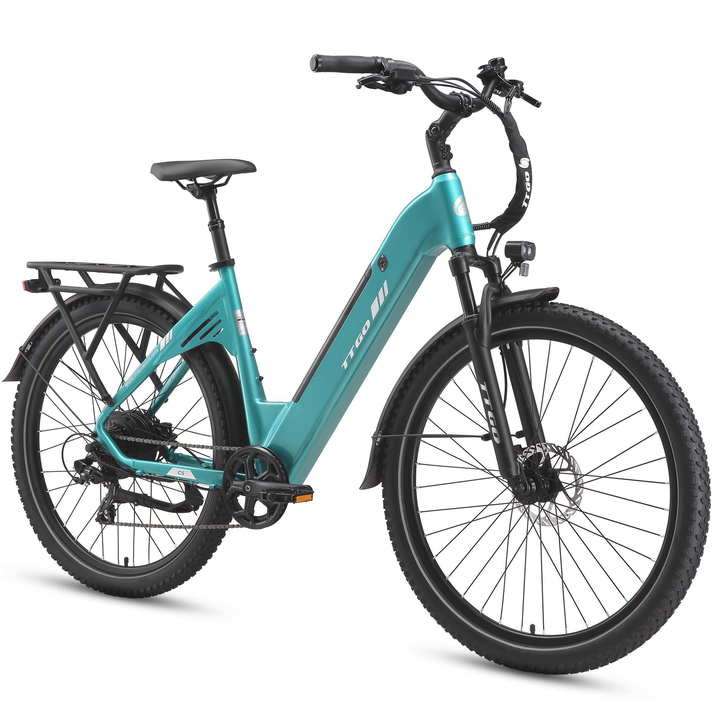 TTGO E-Bike Cityrad 28 Zoll, 70 Nm, Federsattelstütze, C5, für Alltag, Pendeln und Touren, 7 Gang Shimano, Kettenschaltung, Heckmotor, 648 Wh, City Pedelec mit 110 km Reichweite & Hydraulikbremsen