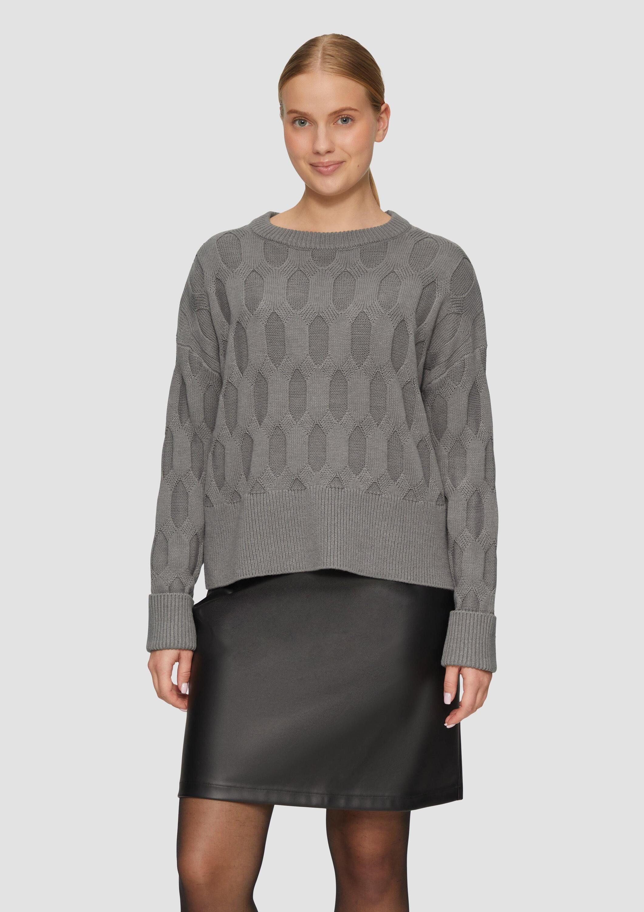 s.Oliver Longpullover Strickpullover Oversized Pullover mit Strickmuster günstig online kaufen