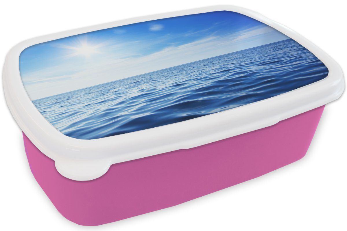 MuchoWow Snackbox, rosa - für Meer Brotdose Kunststoff Himmel, - Erwachsene, Sonne Brotbox (2-tlg), Kunststoff, Lunchbox Mädchen, Kinder,