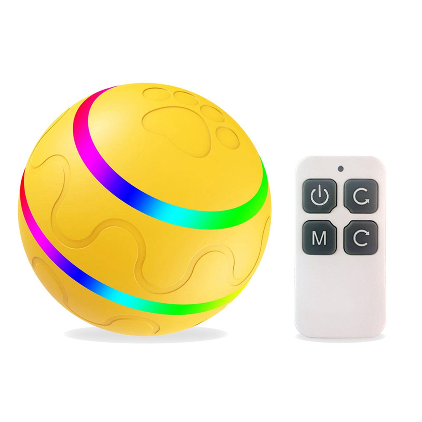 Gelb B Interaktiver Blusmart Automatischer Tierball Katzen-Teasing-Ball, Leuchtender