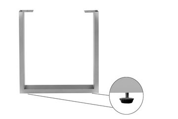 Junado® Tischgestell, aus Metall in U-Form, in silber oder schwarz