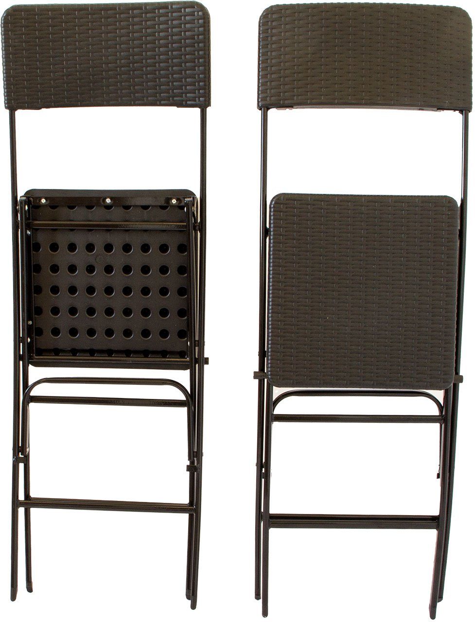 NATIV Garten Barhocker, 2er Set, Rattan-Optik, klappbar ...