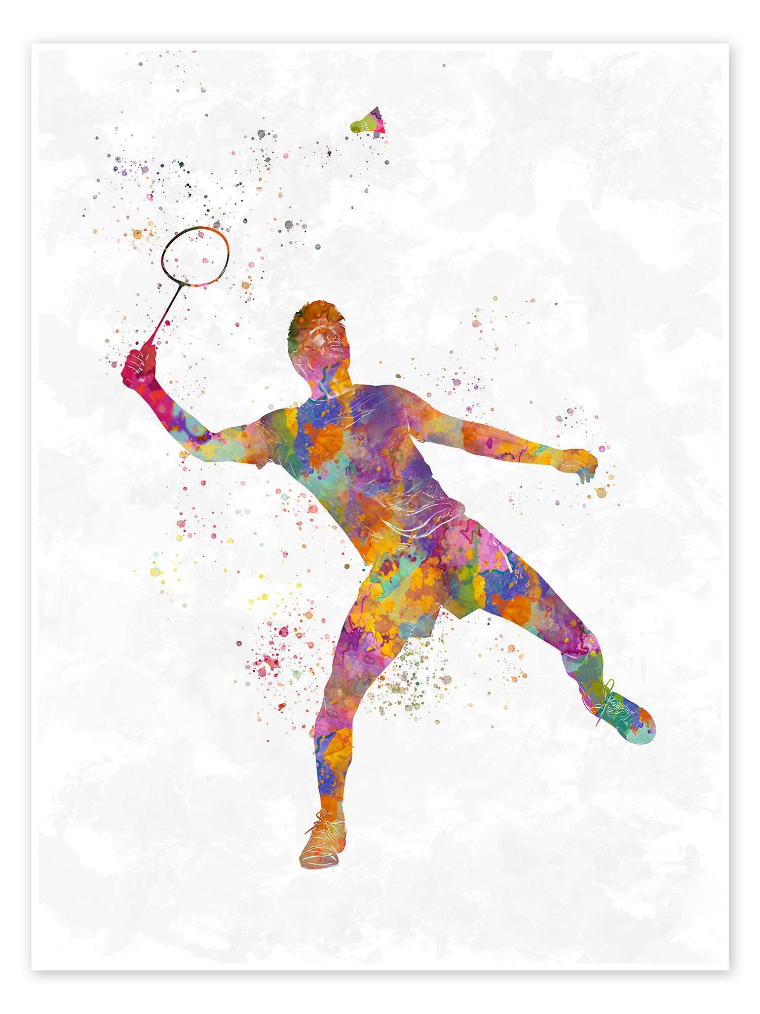 Posterlounge Wandbild Badmintonspieler I, nobelart, erhältlich als Poster, Leinwandbild, Wandsticker oder Acrylglasbild