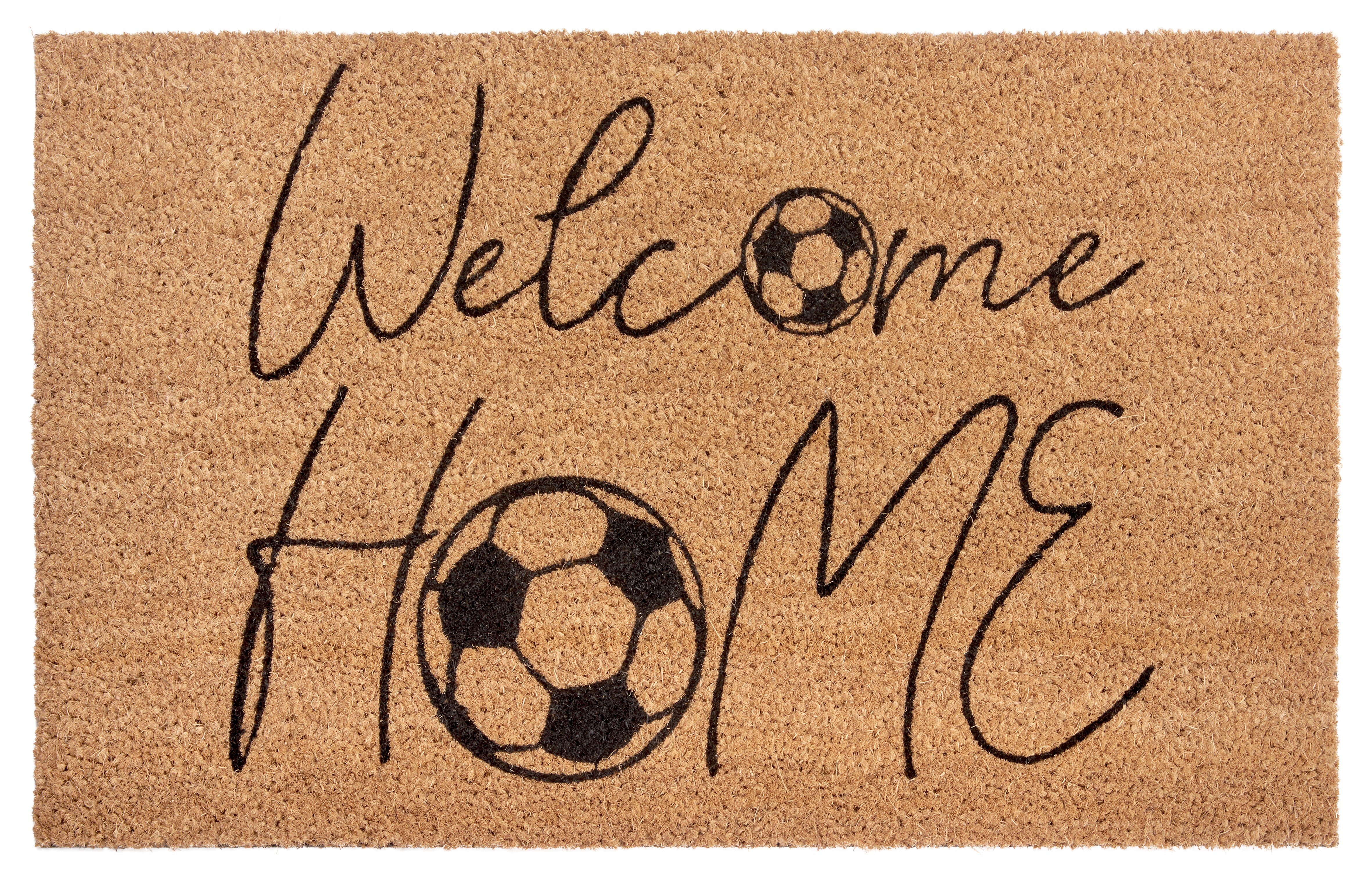 Fußmatte Kokos Welcome Home Soccer, HANSE Home, rechteckig, Höhe: 15 mm,  Kokos, Schmutzfangmatte, Outdoor, Rutschfest, Innen, Kokosmatte, Flur