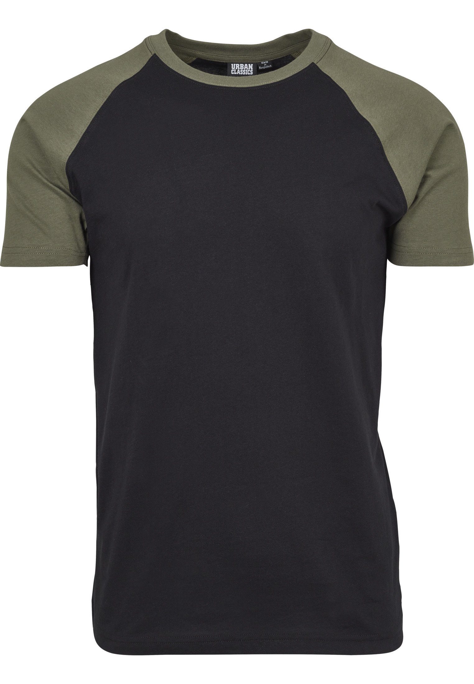 URBAN CLASSICS T-Shirt black/ Herren Contrast (1-tlg) Raglan Tee