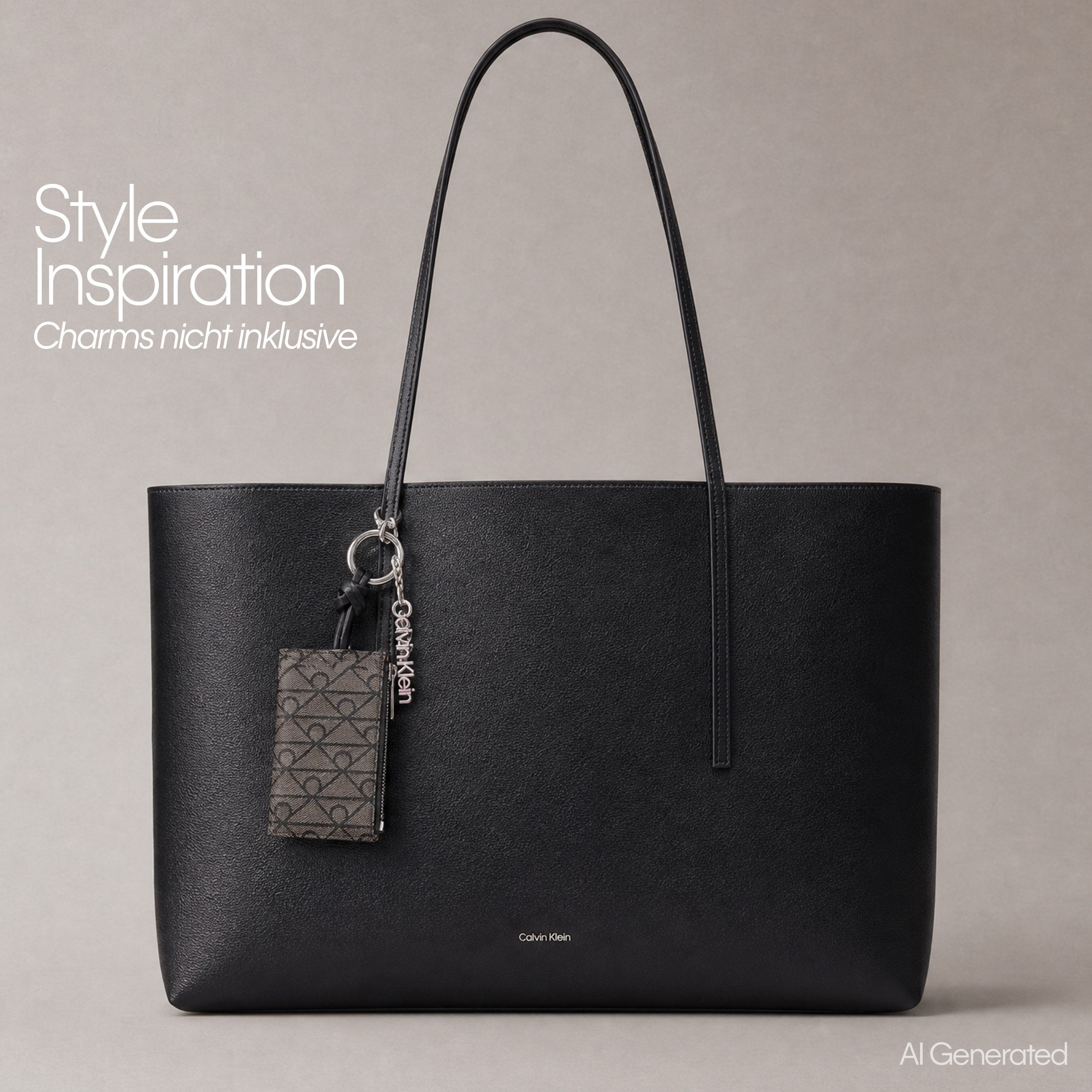 Calvin Klein Schlüsselanhänger SCRIPT HW JCQ POUCH ON STRAP CHA, Bag Charm mit Reißverschluss Täschchen – Bild 4 von 4