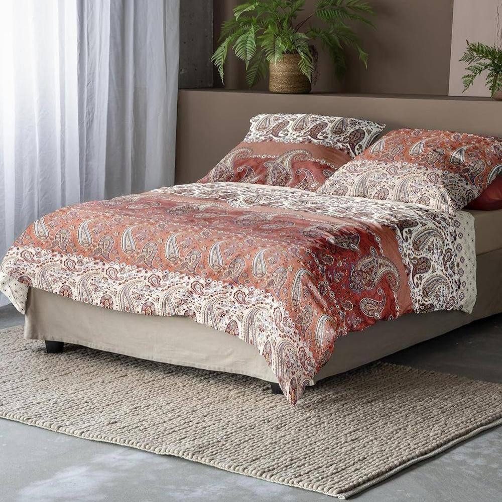 Irisette Bettwäsche Feinbiber Bettwäsche Gwendolyn in Terracotta 135 x 200 günstig online kaufen