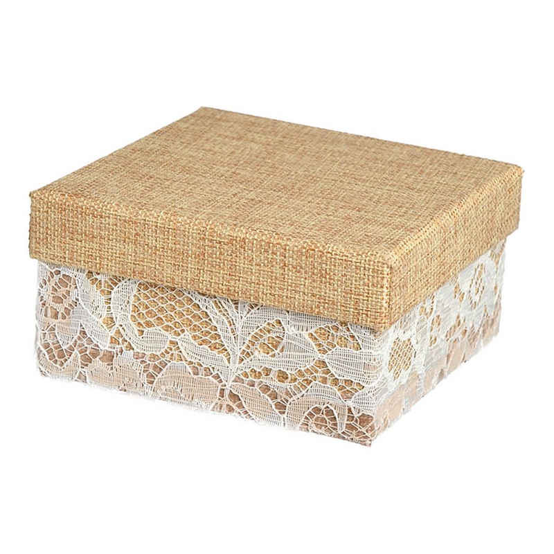 Depot Geschenkbox »Geschenkbox Spitze« (Packung, 1 Stück Geschenkbox), aus Polyester, Papier, B 12 Zentimeter, H 6 Zentimeter, T 12 Zentimeter