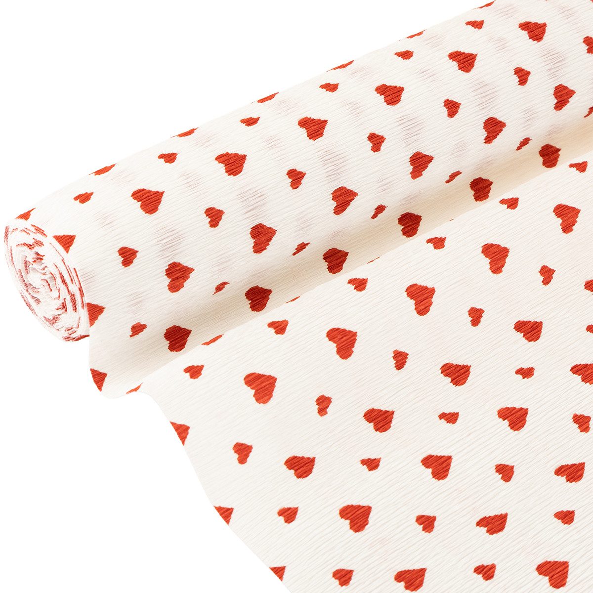 Viana Packpapier Krepppapier mit Herzmotiv für Floristik und Bastelideen