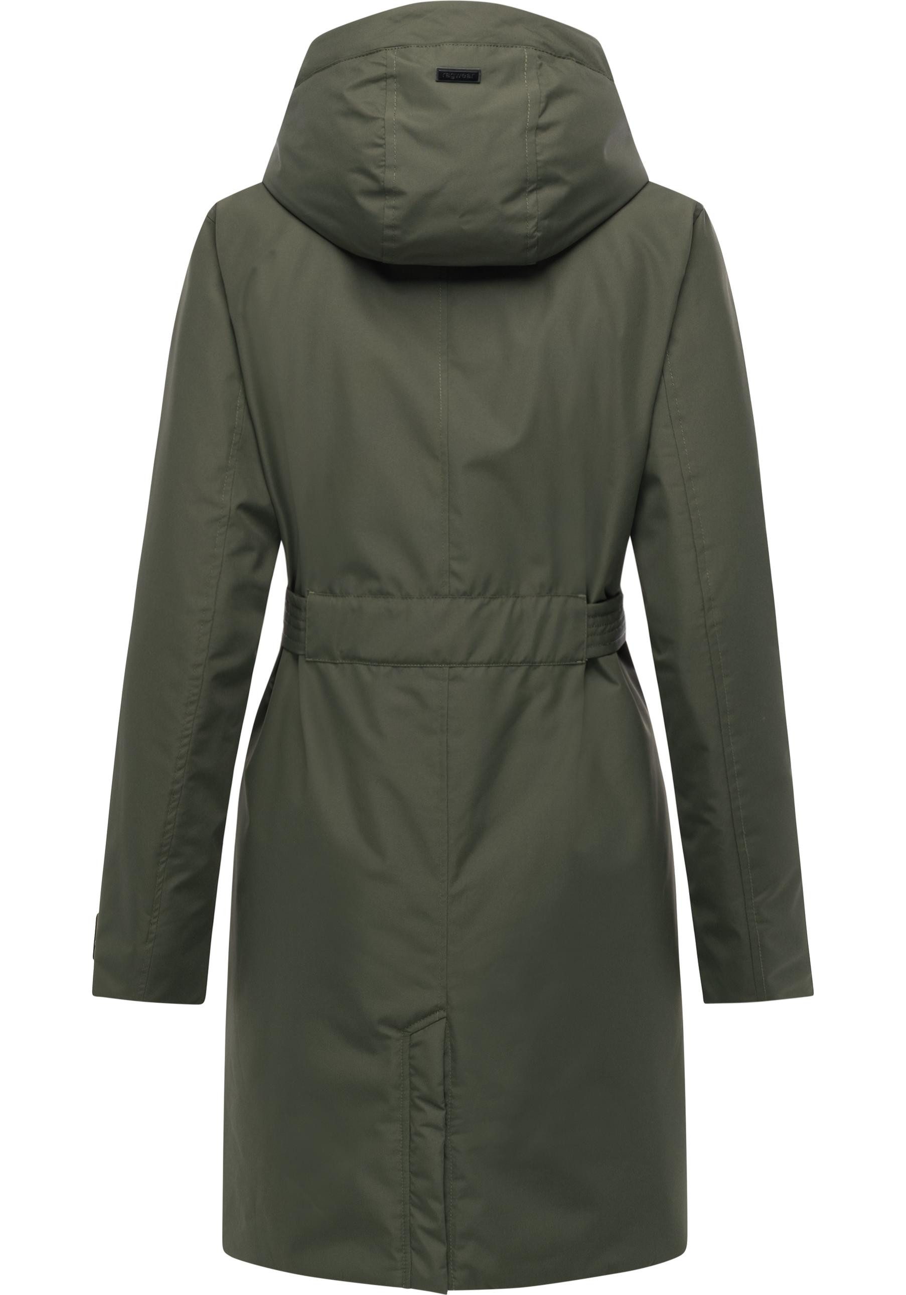 Ragwear Kurzmantel Horatia Warm YOUMODO Wasserdichter Wintermantel mit Bindegürtel