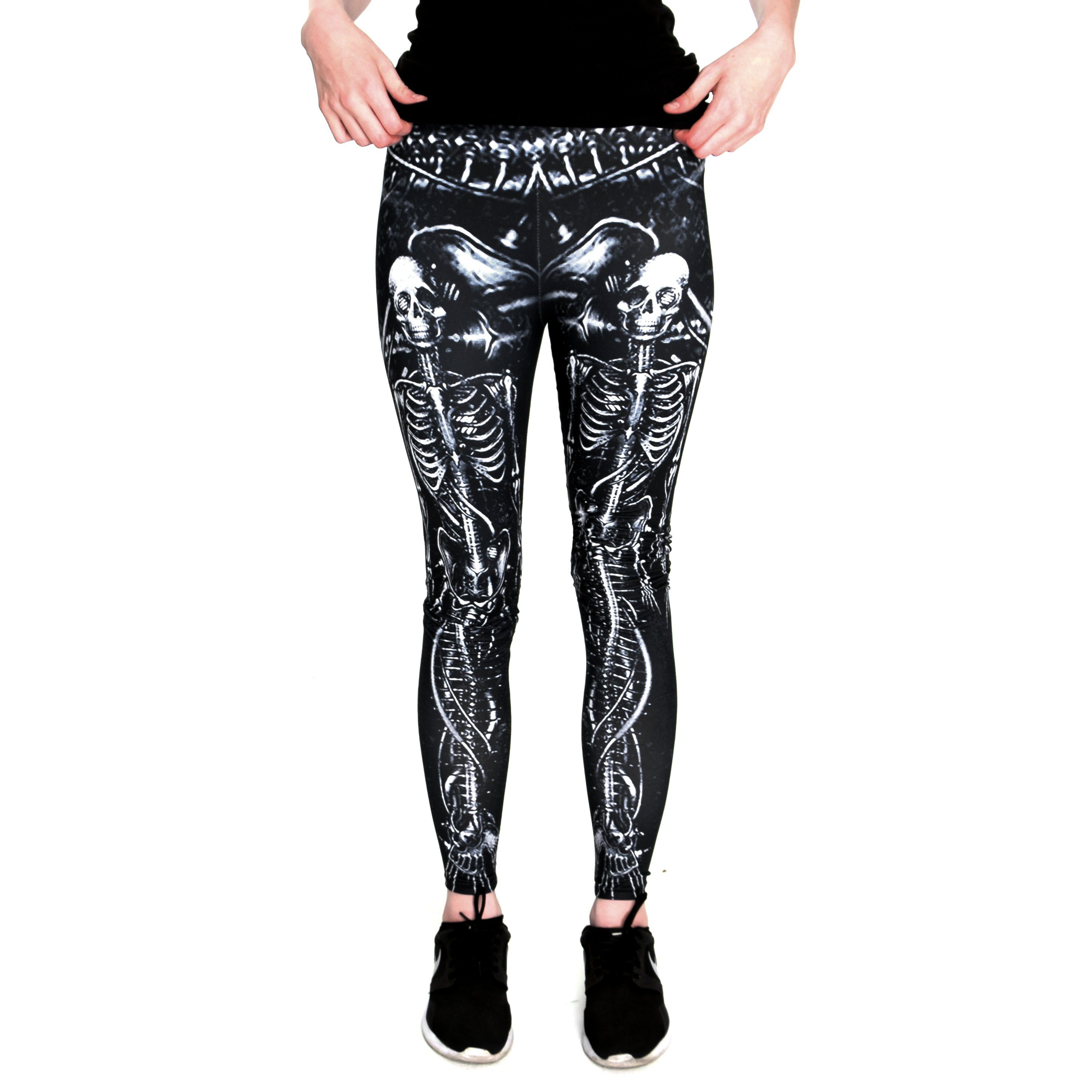 cosey Leggings Halloween-Line Damen Leggings XS-S M-L Stretch Halloween Kostüm (atmungsaktiv • schnelltrocknend • blickdicht • figurbetonte Passform, Meerjungfrau Skelett) M-L