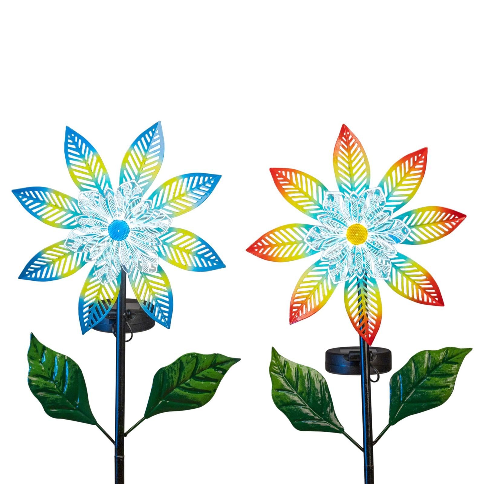 formano Gartenfigur 2er Set Solar Gartenstecker LED Solarleuchten Blume Gartenstecker