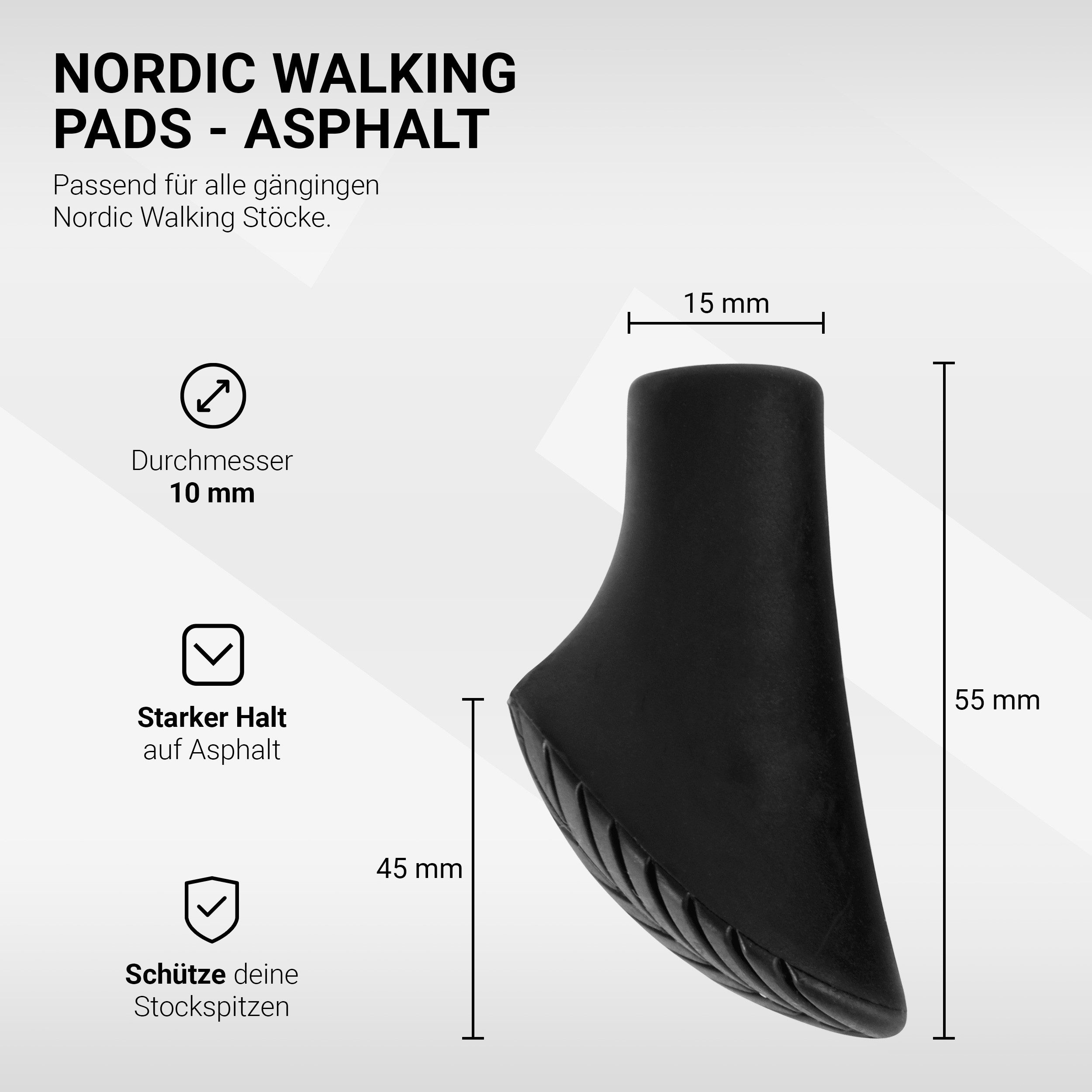 MSports® Trekking-Stöcke Nordic Walking - Trekking Pads - für Asphalt