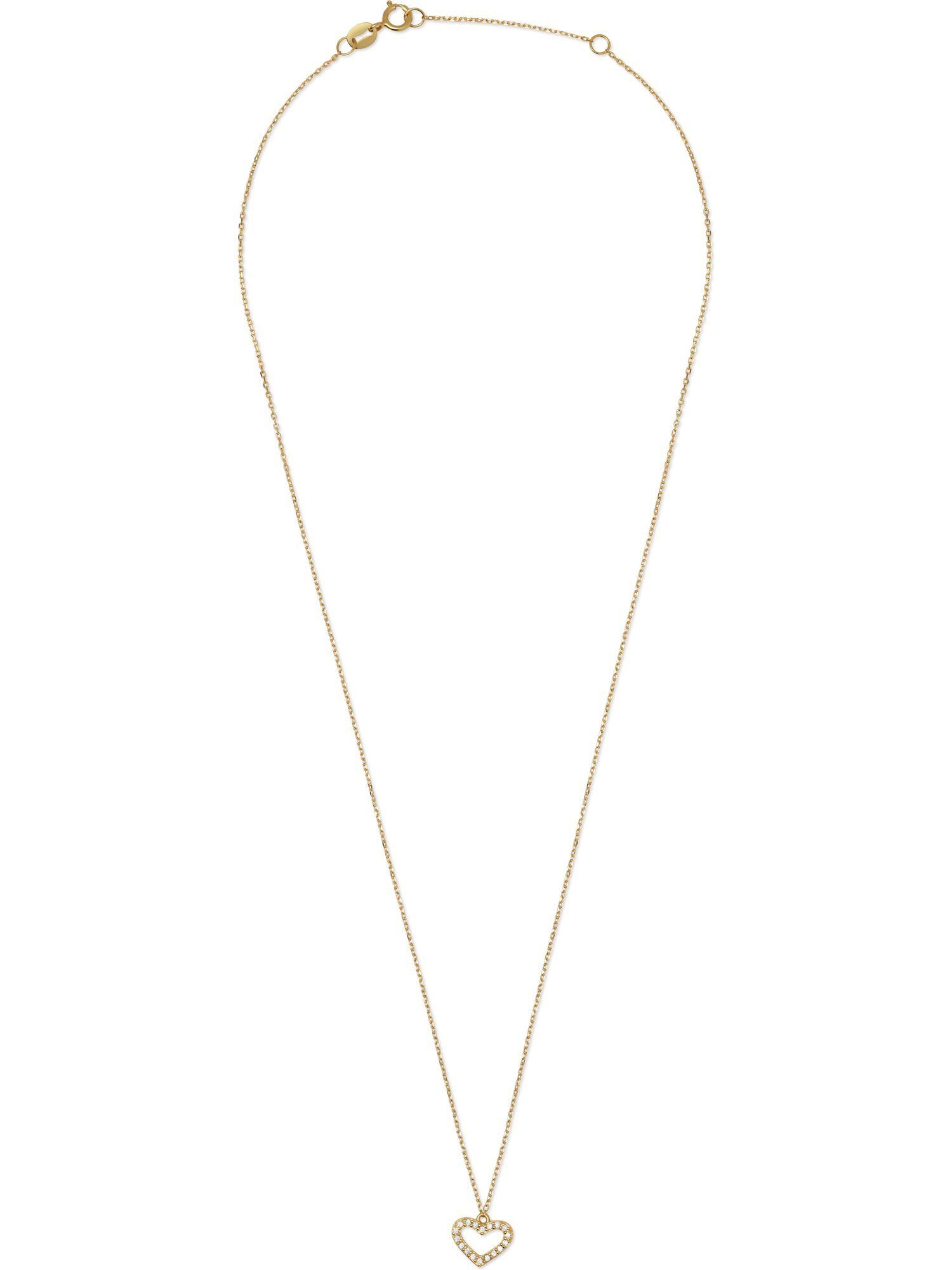 FAVS Collier FAVS Damen-Kette 375er 18 Gelbgold Zirkonia