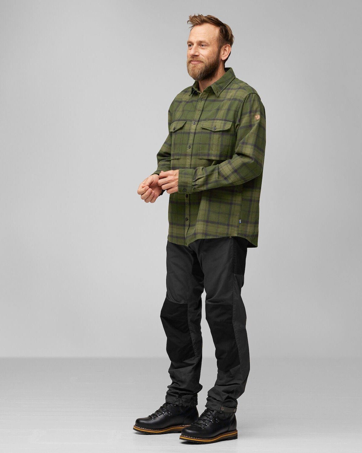 Övik Fjällräven Flanellhemd Green - Hemd Green Twill