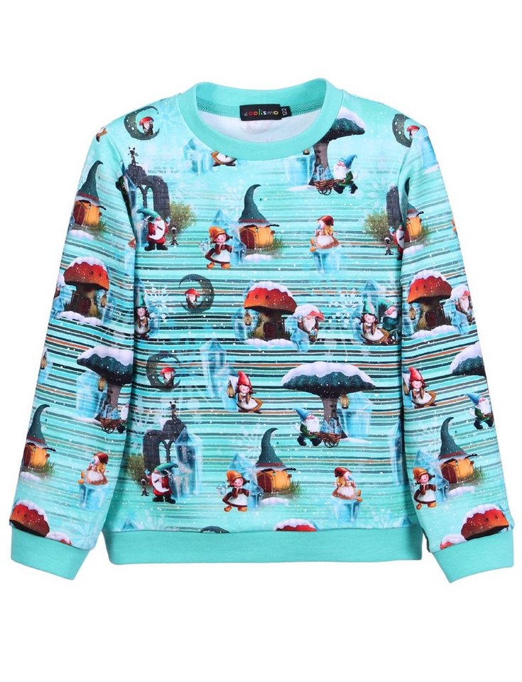 mit Europa Zwergen-Print Mädchen Pullover in coolismo Sweatshirt niedlichem Kinder Made Baumwolle, Sweater