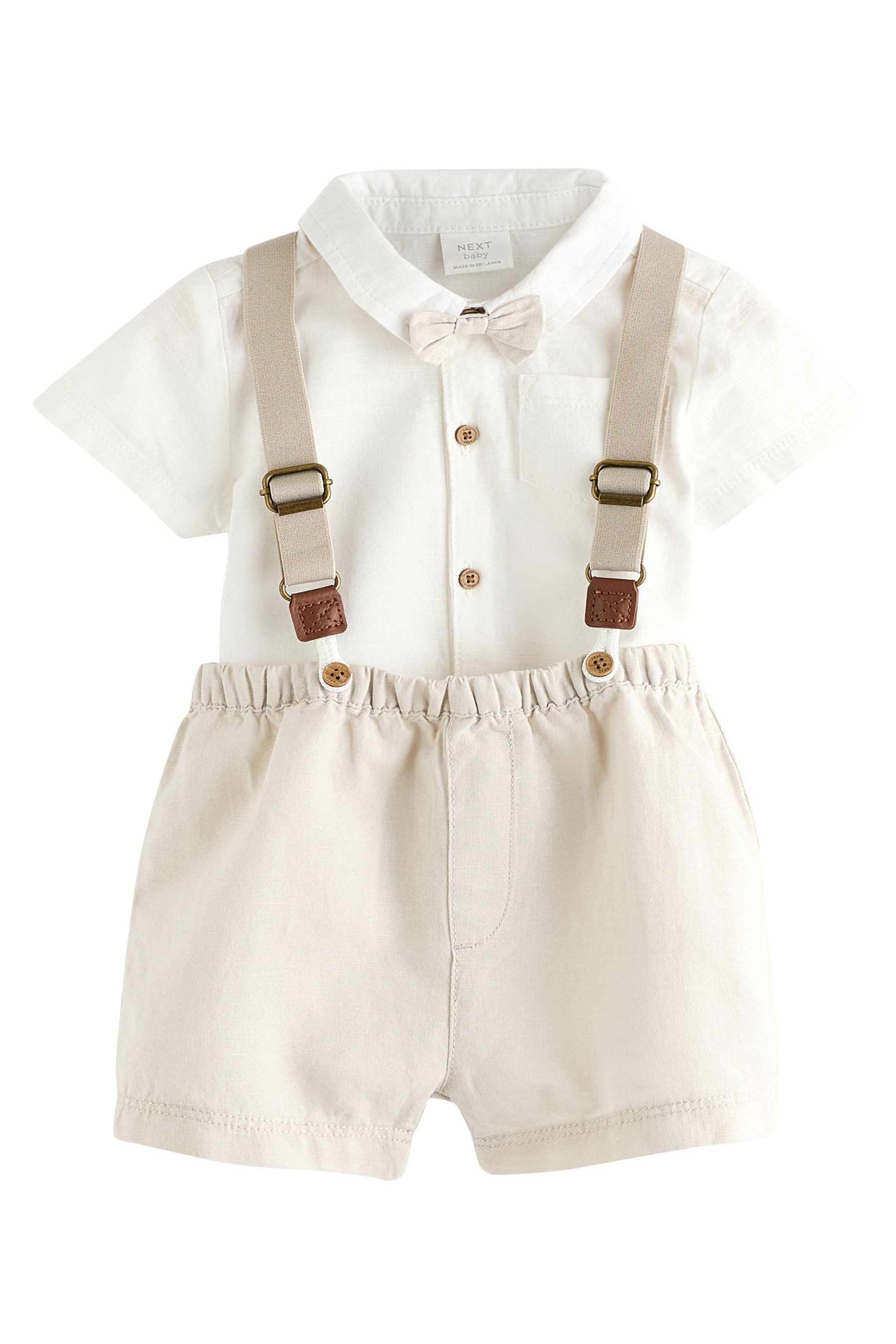 Next Hosenträger 4-teiliges Baby Hemd-Body, Shorts und Hosenträgern (4-St)