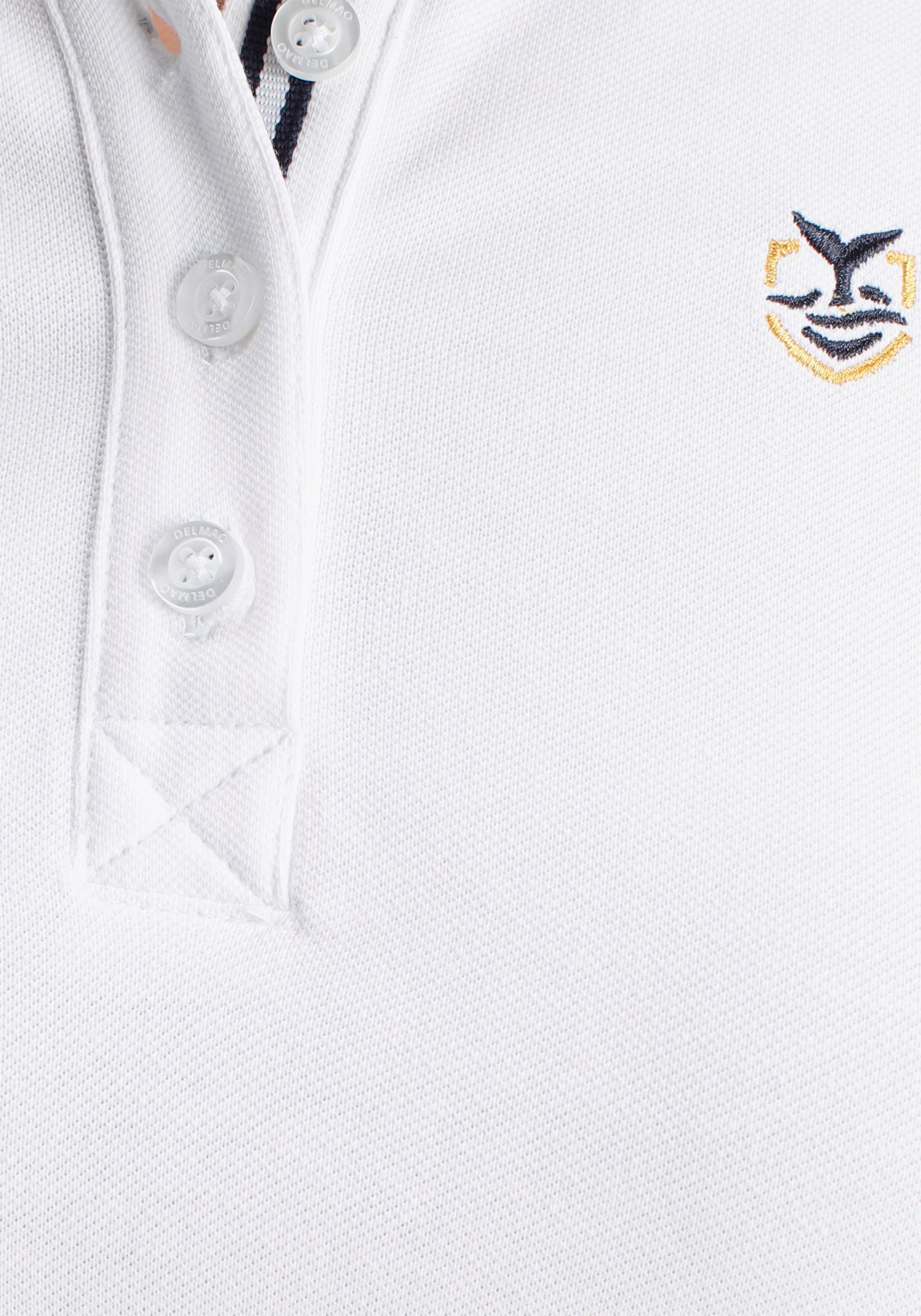 DELMAO Poloshirt in klassischer MARKE! weiß - Farben NEUE verschiedenen in Form