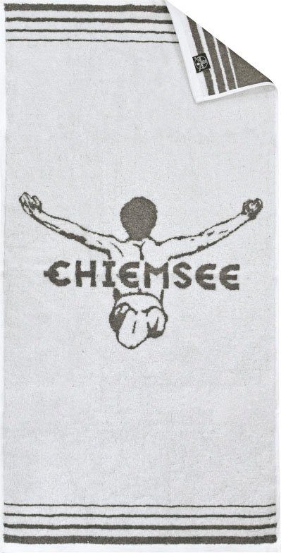 Logo Chiemsee weiß-anthrazit Frottier Miami, (4-St), Chiemsee Handtücher