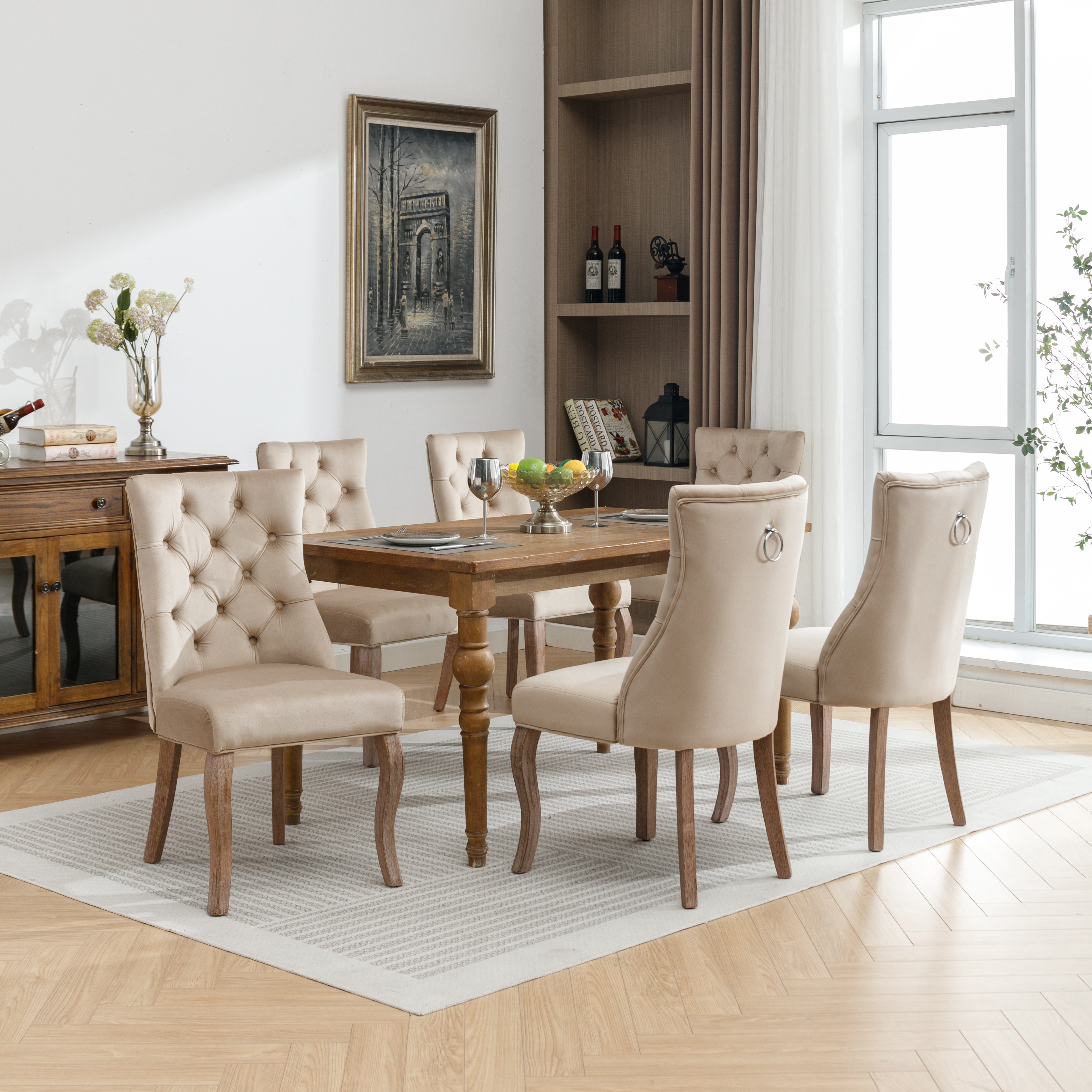 Flieks Esszimmerstuhl (Set, 6 St), 6er Set Polsterstuhl mit Rückenlehne Woh günstig online kaufen