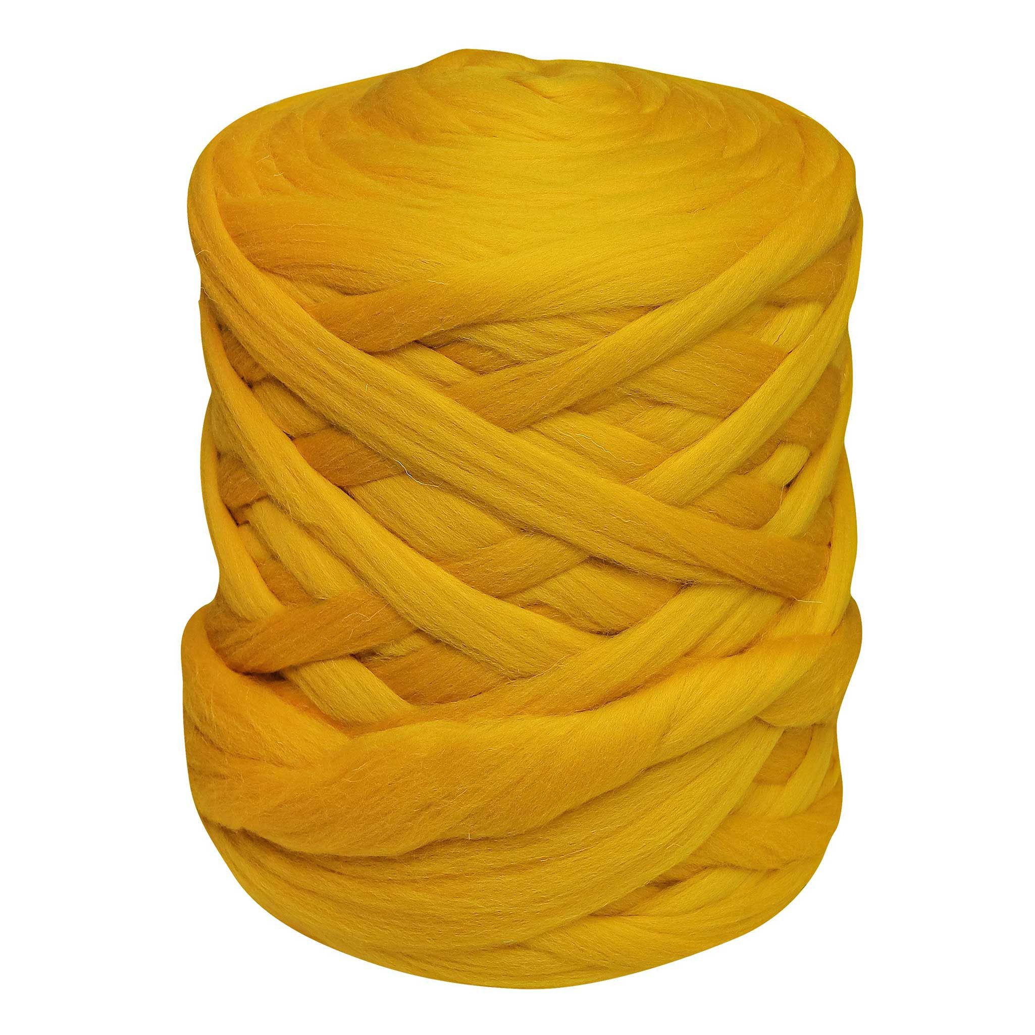 maDDma 1m Filzwolle Märchenwolle Nassfilzen Trockenfilzen Spinnen Bastelgarn, 1 m, 092 sunflower