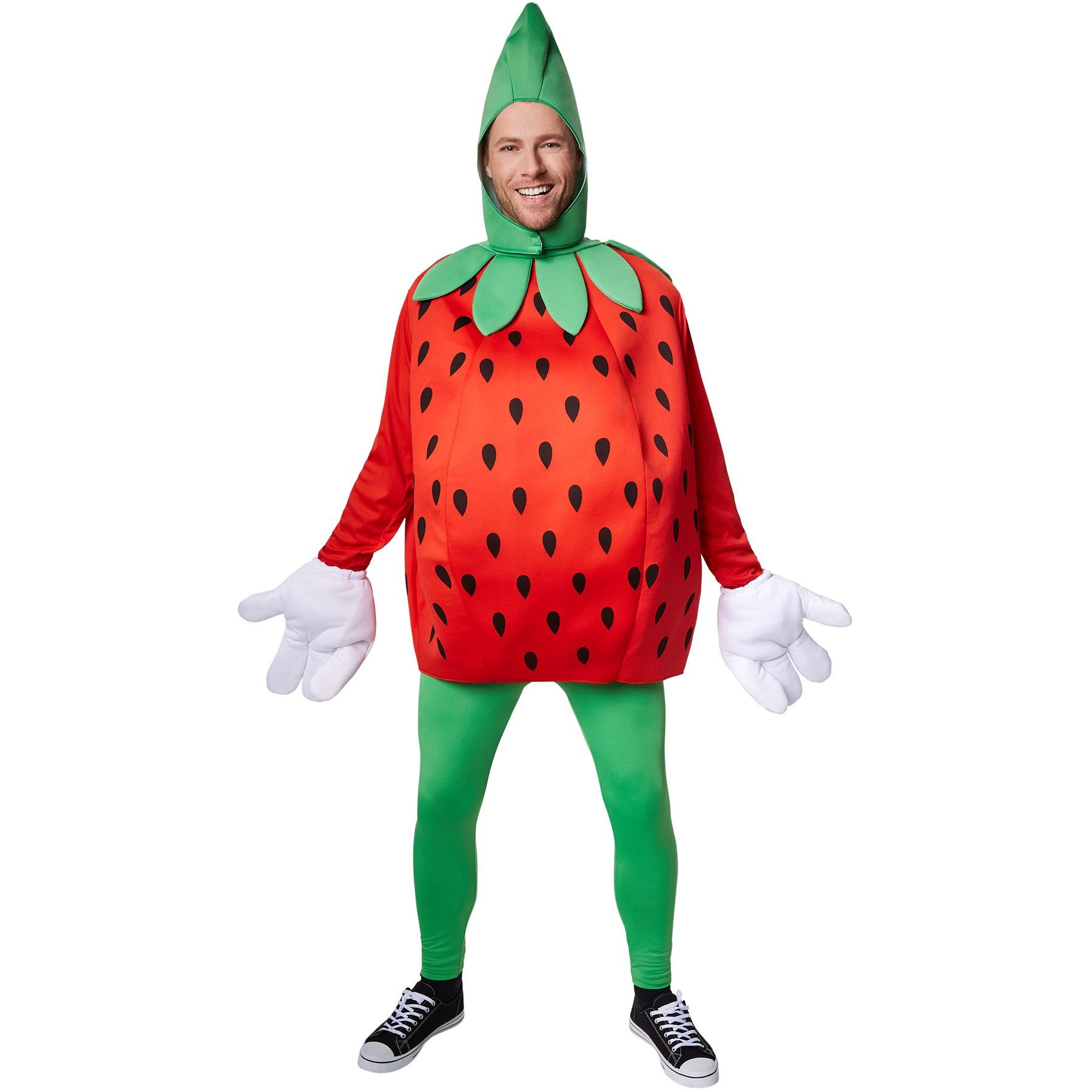 dressforfun Lebensmittel-Kostüm Kostüm Erdbeere, Süßes Langarm-Oberteil