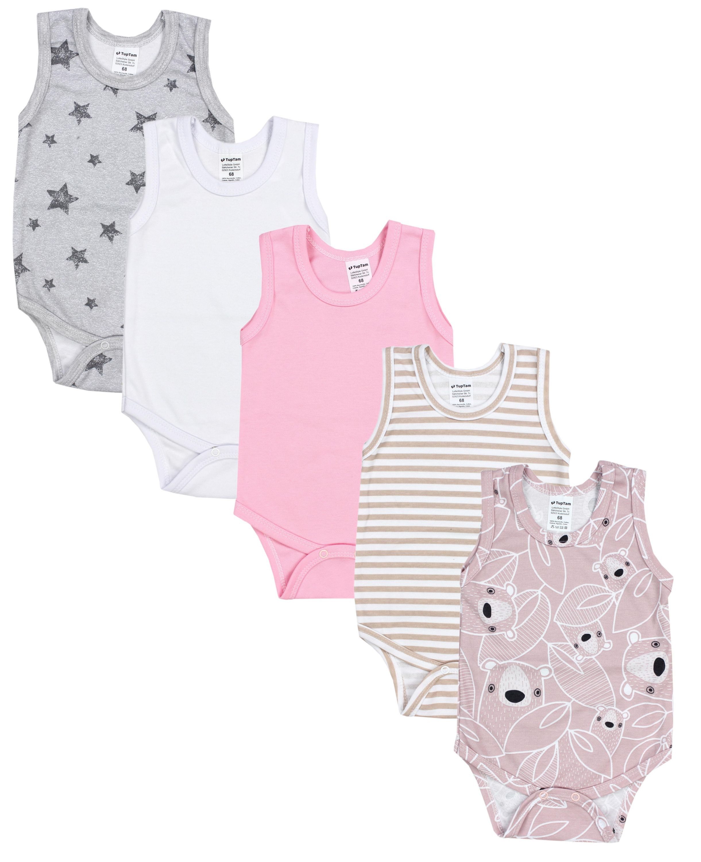 TupTam Kurzarmbody TupTam Baby Mädchen Achselbody in Unifarben 5er Pack