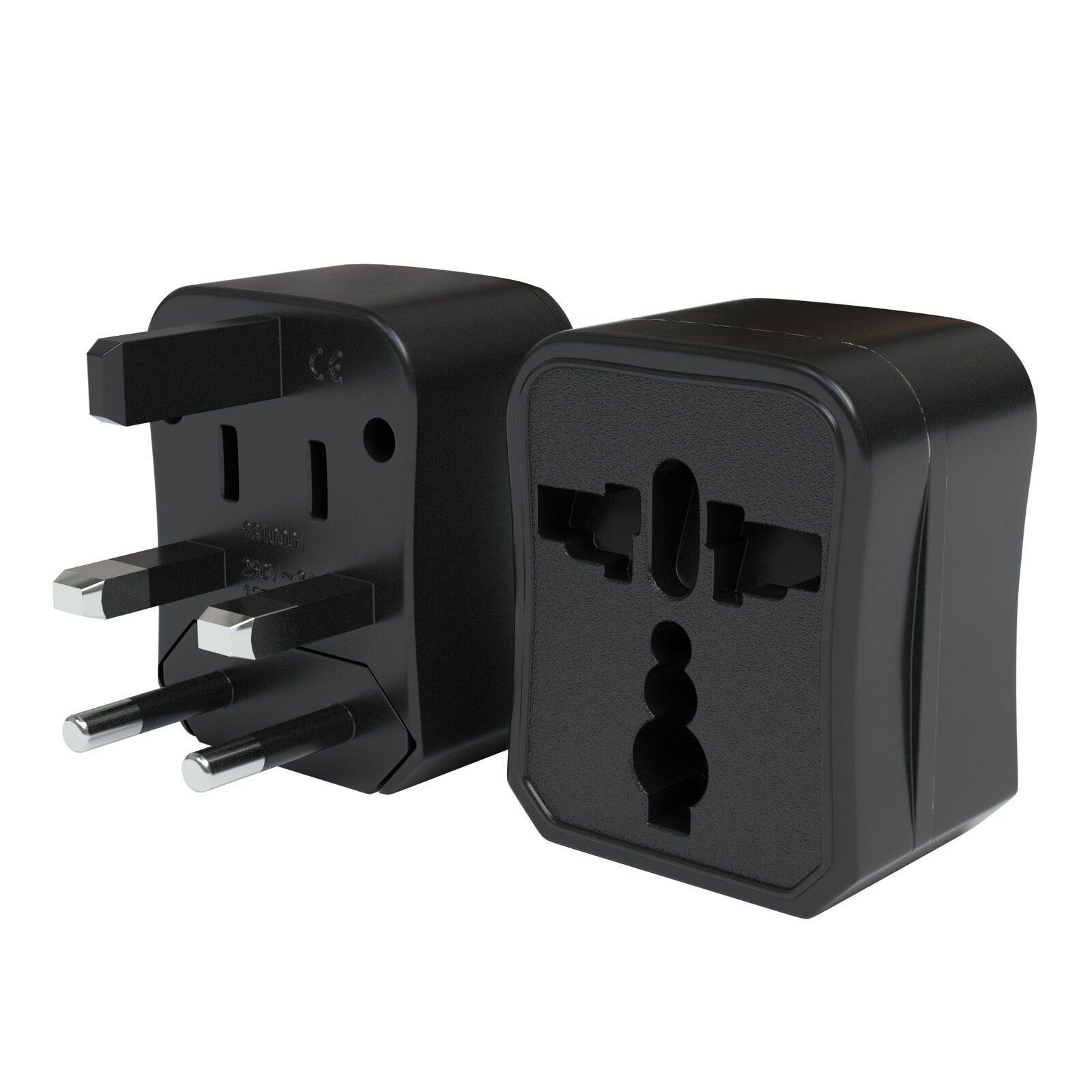 EAZY CASE Universal World Travel Reiseadapter Stromstecker Stromadapter Typ A, B, C, E, F, G, I, J & L, Strom Stecker für USA Asien Afrika Südamerika China Neuseeland Schwarz