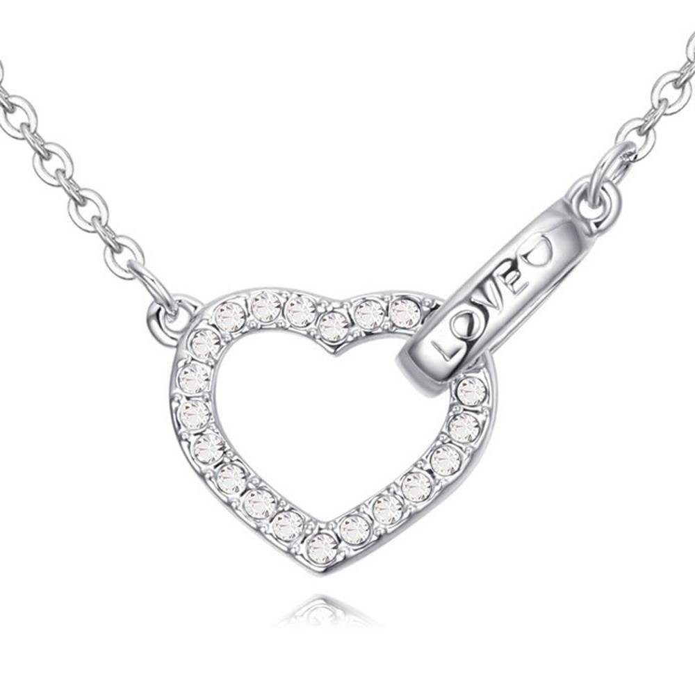BUNGSA Ketten-Set Kette strahlendes Herz Silber aus Messing Damen (1-tlg), Halskette Necklace