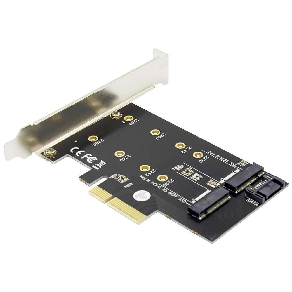 Digitus M.2 NGFF / NVMe SSD PCI Express 3 (x4) Add-On Karte DS-33170 Modulkarte, inkl. Low-Profile Slotblech