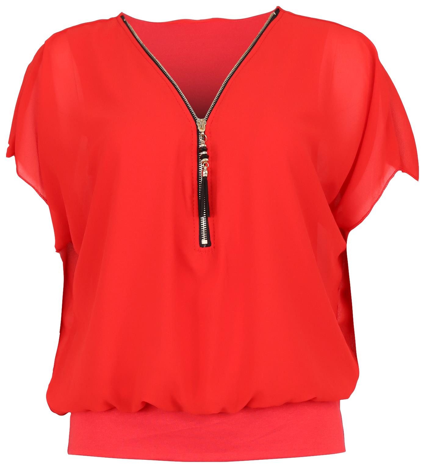 malito more than fashion Chiffonbluse 6298 Kurzarm Bluse günstig online kaufen