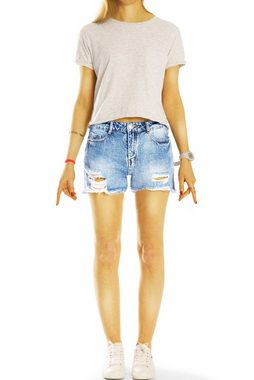 be styled Jeansshorts Jeans Shorts Medium Waist Hosen Hotpants - Damen - j58k used, zerrissen, vintage, optik, destryoed Look, medium waist, Hotpants