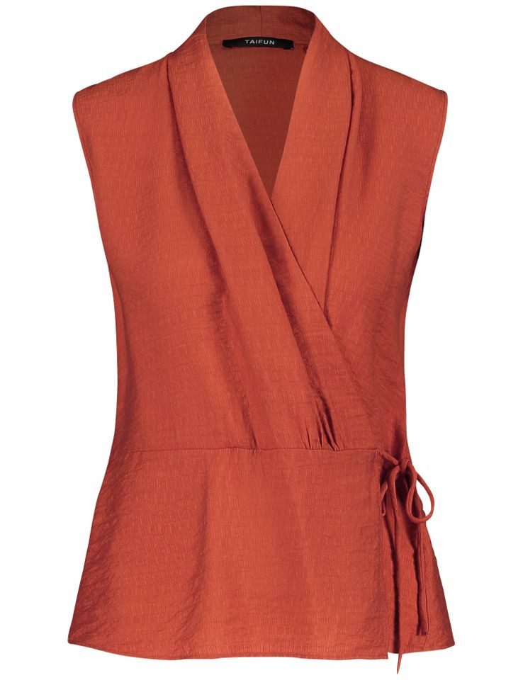 Kurzarmbluse - Ärmellose Wickelbluse - taillierte Bluse -  elegante Bluse