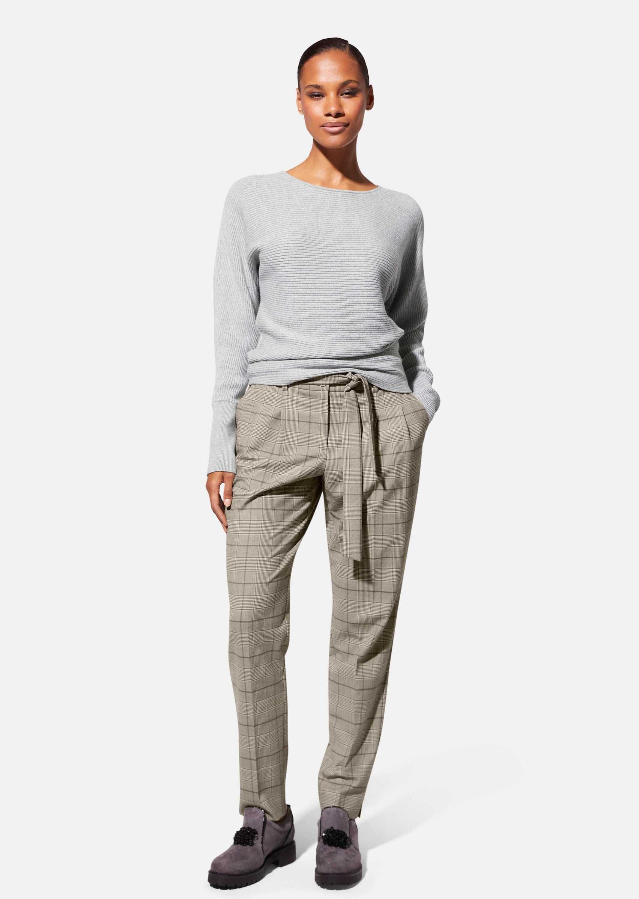 MADELEINE Bundfaltenhose Karo-Bundfaltenhose mit Bindegürtel günstig online kaufen