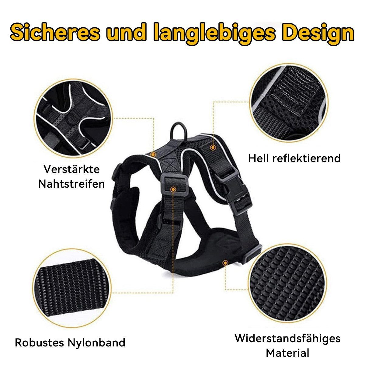 AURIVION Autohundegeschirr Hundegeschirr Katzenseil,Einstellbare, Polyester, leichte Katzentrageleine für den Sommer