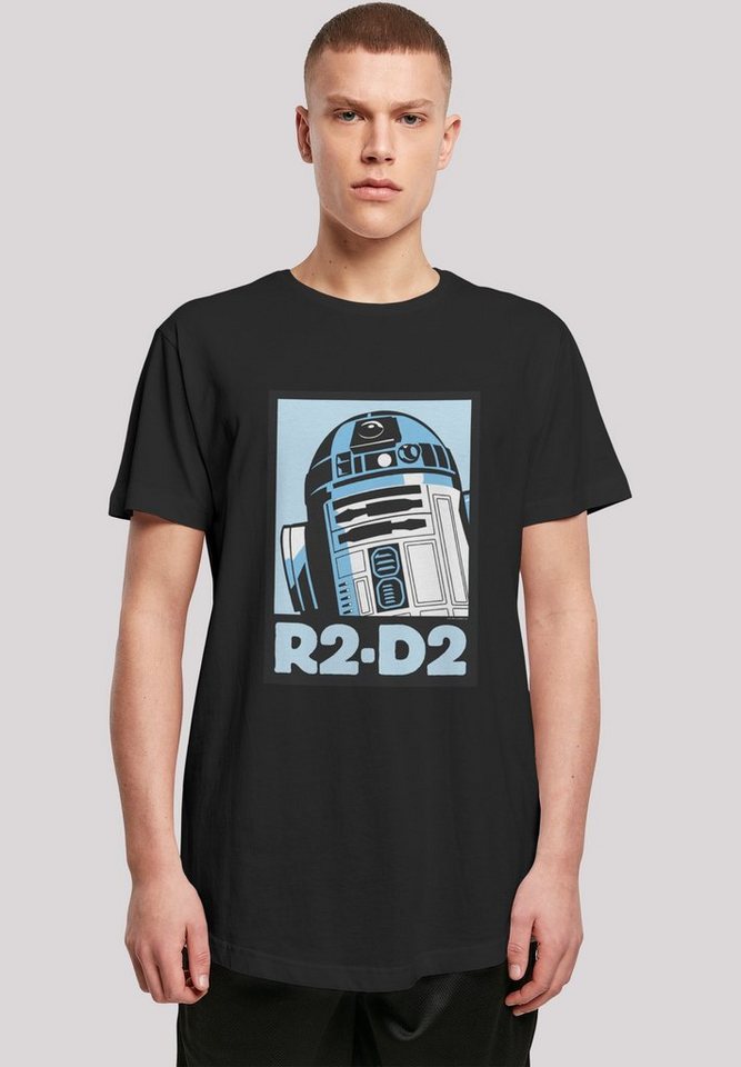 F4NT4STIC Kurzarmshirt Herren Star Wars R2-D2 Poster with Shaped Long Tee (1 -tlg)